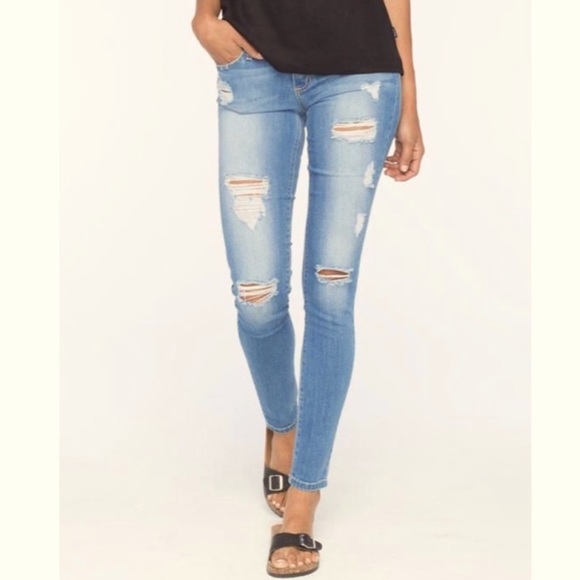 Flying Monkey Denim - Flying Monkey Deconstructed Low Rise Skinny Jeans Sz 26